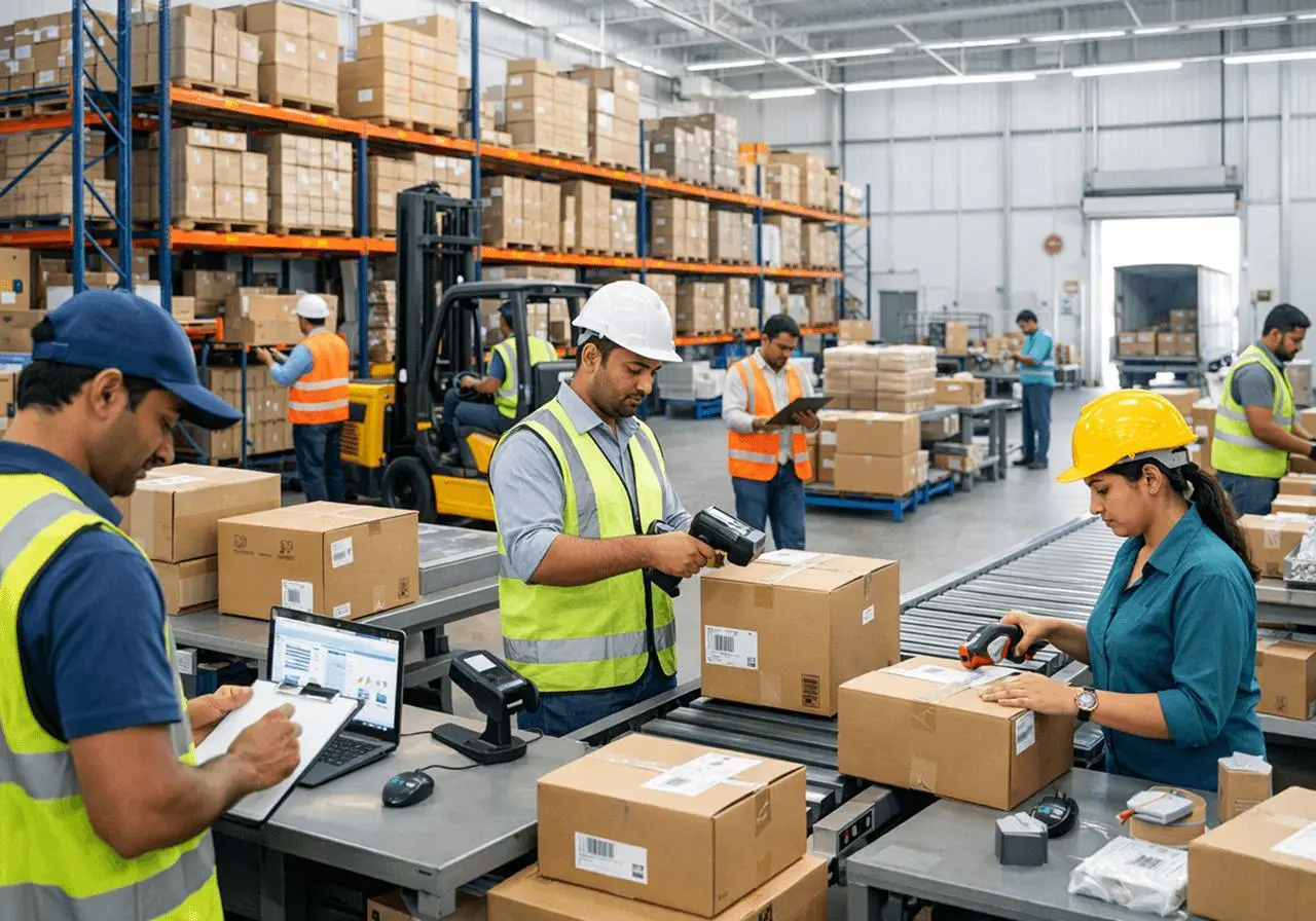 Warehouse automation dashboard for logistics operations, inventory tracking, supply chain management, and warehouse performance optimization